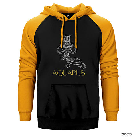 Kova Burç Retro Çift Renk Reglan Kol Sweatshirt / Hoodie