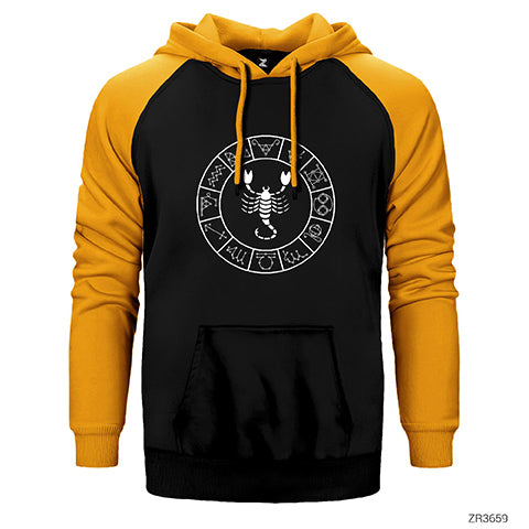Akrep Burcu Scorpio Çift Renk Reglan Kol Sweatshirt / Hoodie