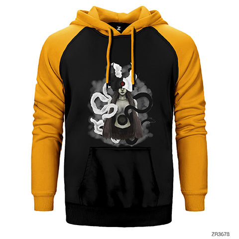 Ikizler Burcu Gothic Çift Renk Reglan Kol Sweatshirt / Hoodie