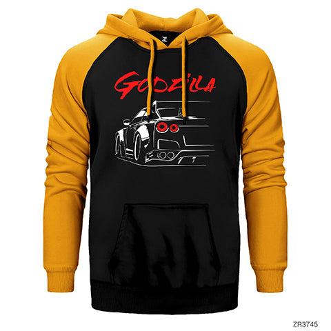 Nissan GTR Godzilla Çift Renk Reglan Kol Sweatshirt / Hoodie
