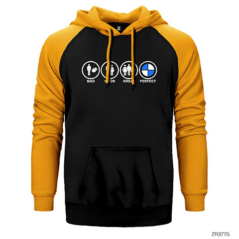 Bad Good Gread Perfect Çift Renk Reglan Kol Sweatshirt / Hoodie