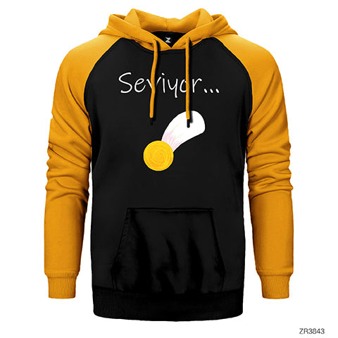 Seviyor Papatya Çift Renk Reglan Kol Sweatshirt / Hoodie