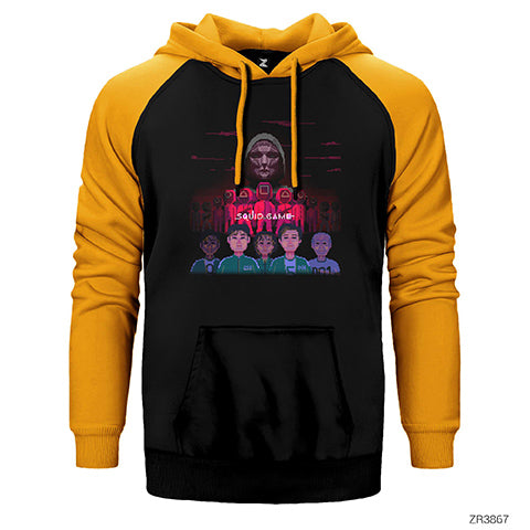 Squid Game Gamer Çift Renk Reglan Kol Sweatshirt / Hoodie