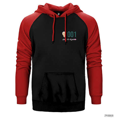 İndirimli Squid Game Gamer 001 Kırmızı Reglan Kol Kapşonlu Sweatshirt