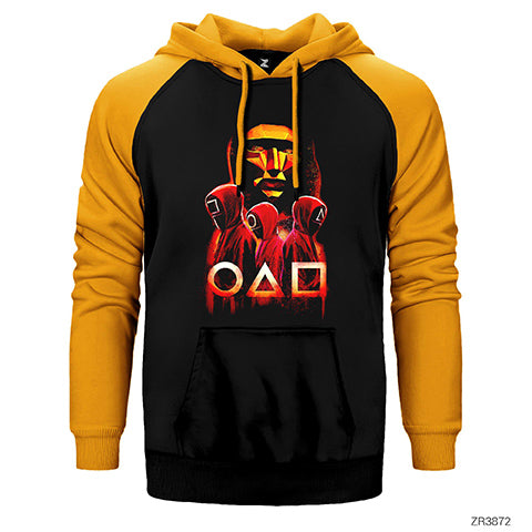 Squid Game Head Team Çift Renk Reglan Kol Sweatshirt / Hoodie