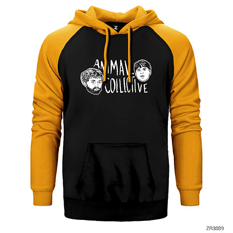 Animal Collective Heads Çift Renk Reglan Kol Sweatshirt / Hoodie
