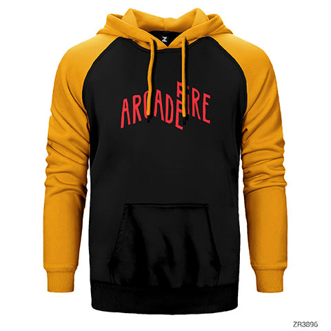 Arcade Fire Çift Renk Reglan Kol Sweatshirt / Hoodie