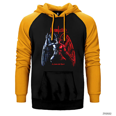 Baphomet is Blood Çift Renk Reglan Kol Sweatshirt / Hoodie