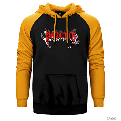 Benediction Logo Çift Renk Reglan Kol Sweatshirt / Hoodie