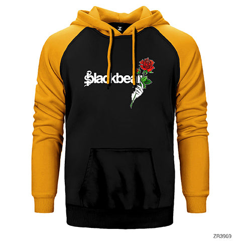 Blackbear Hand Held Rose Çift Renk Reglan Kol Sweatshirt / Hoodie