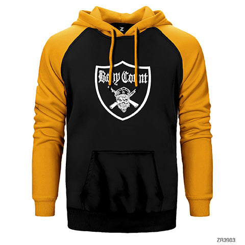 Body Count Classic Sheild Çift Renk Reglan Kol Sweatshirt / Hoodie