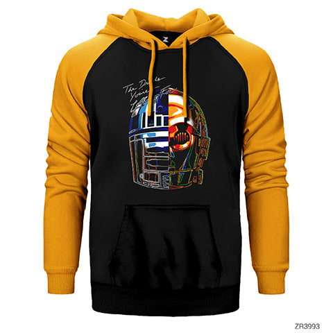 Daft Punk Droid Çift Renk Reglan Kol Sweatshirt / Hoodie