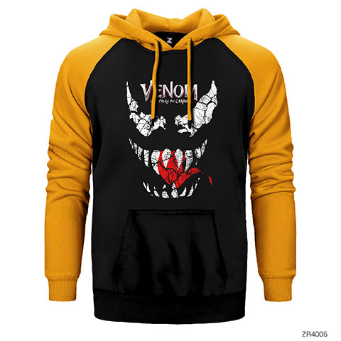 Venom Let There be Carnage Çift Renk Reglan Kol Sweatshirt / Hoodie