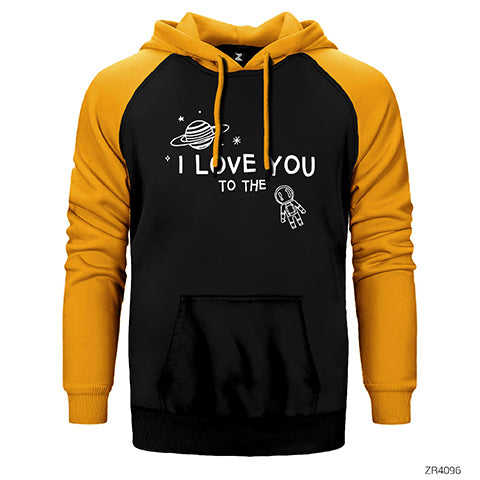 I Love You Astranot Çift Renk Reglan Kol Sweatshirt / Hoodie