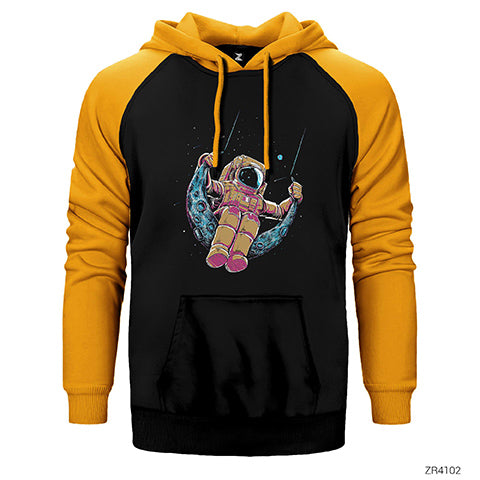 Sallanan Astranot Çift Renk Reglan Kol Sweatshirt / Hoodie