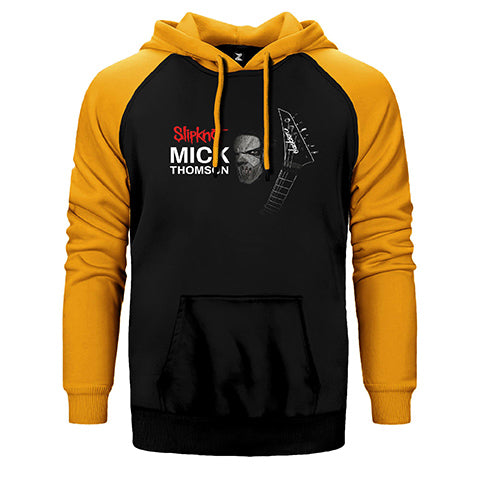 Slipknot Mick Thomson Poster Çift Renk Reglan Kol Sweatshirt / Hoodie
