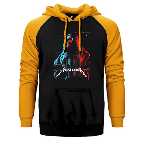 Metallica Red Blue Çift Renk Reglan Kol Sweatshirt / Hoodie