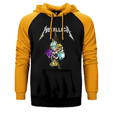 Metallica Skull Çift Renk Reglan Kol Sweatshirt / Hoodie
