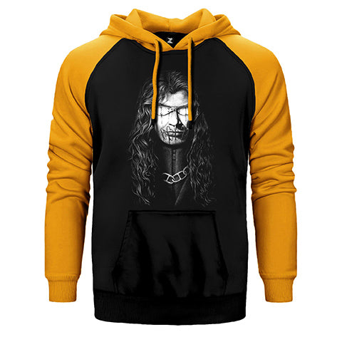 Megadeth Dave Mustaine Siluet Çift Renk Reglan Kol Sweatshirt / Hoodie