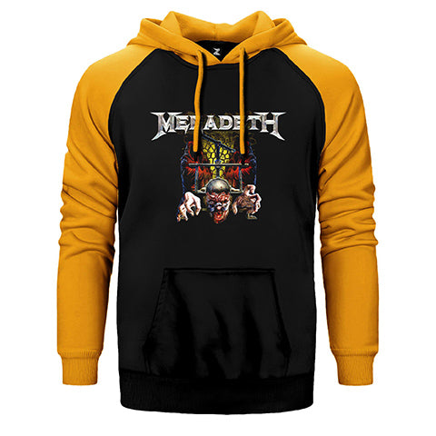 Megadeth Puppet Çift Renk Reglan Kol Sweatshirt / Hoodie
