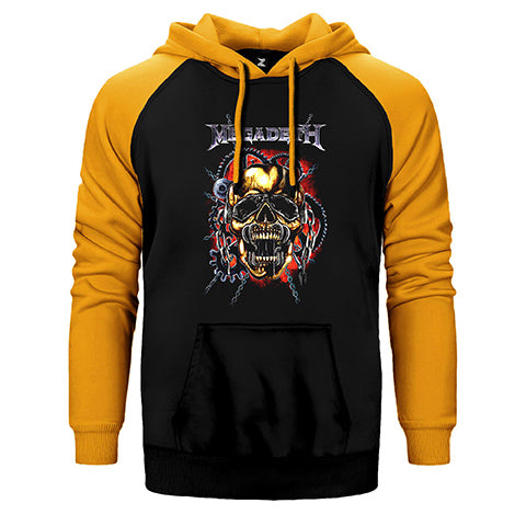 Megadeth Skull Slave Çift Renk Reglan Kol Sweatshirt / Hoodie