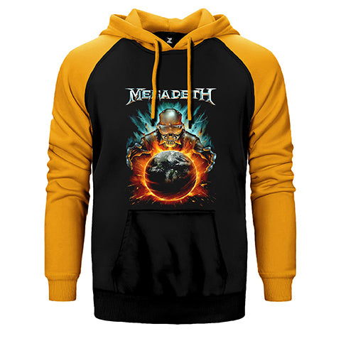 Megadeth World King Çift Renk Reglan Kol Sweatshirt / Hoodie