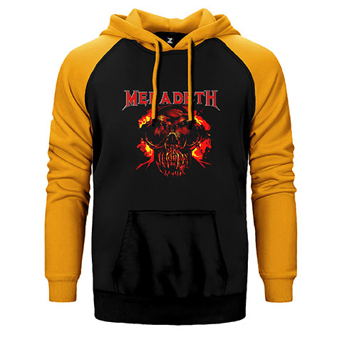 Megadeth Burn Skull Çift Renk Reglan Kol Sweatshirt / Hoodie