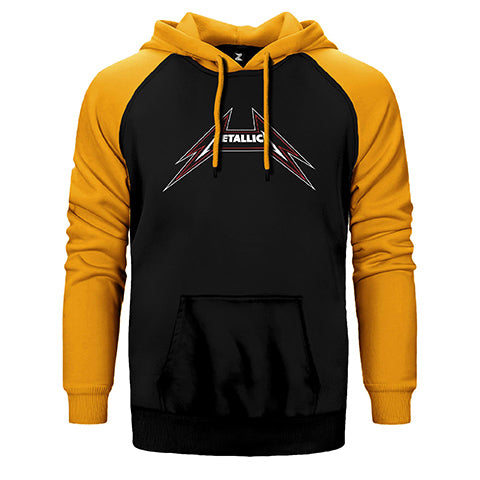 Metallica Outline Çift Renk Reglan Kol Sweatshirt / Hoodie
