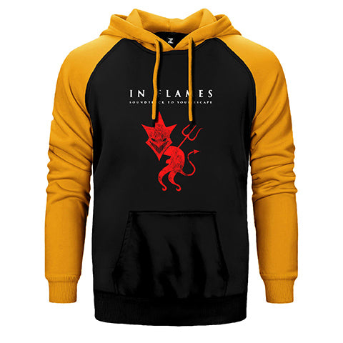 In Flames Çift Renk Reglan Kol Sweatshirt / Hoodie