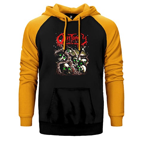 Obituary Skull Stairs Çift Renk Reglan Kol Sweatshirt / Hoodie