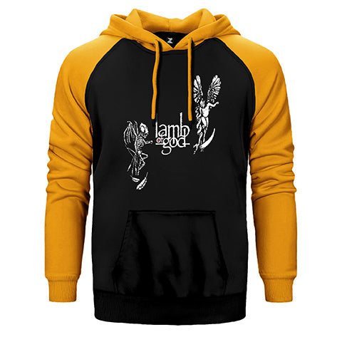 Lamb Of God Devil and Angel Çift Renk Reglan Kol Sweatshirt / Hoodie