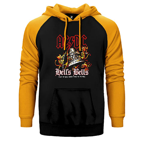 AC DC Hells Bells Çift Renk Reglan Kol Sweatshirt / Hoodie