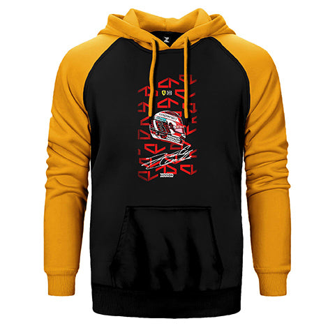 F1 Charles Leclerc Kaspersky Çift Renk Reglan Kol Sweatshirt / Hoodie