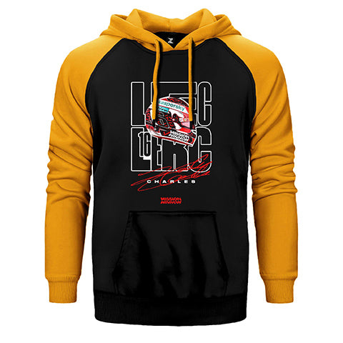 F1 Charles Leclerc Type Çift Renk Reglan Kol Sweatshirt / Hoodie
