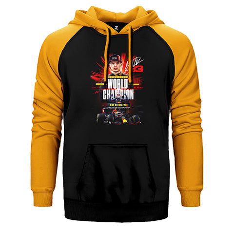 F1 Max Verstappen Champion Çift Renk Reglan Kol Sweatshirt / Hoodie