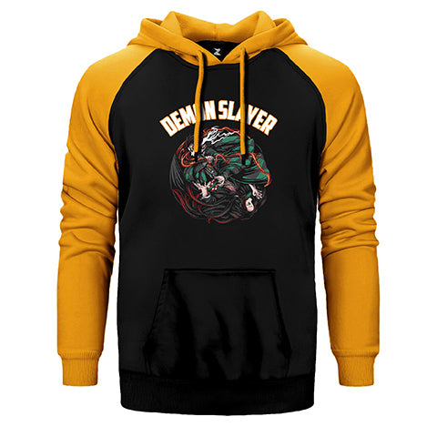 Demon Slayer Çift Renk Reglan Kol Sweatshirt / Hoodie
