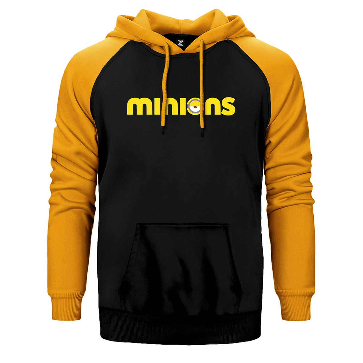Minions Logo Çift Renk Reglan Kol Sweatshirt / Hoodie