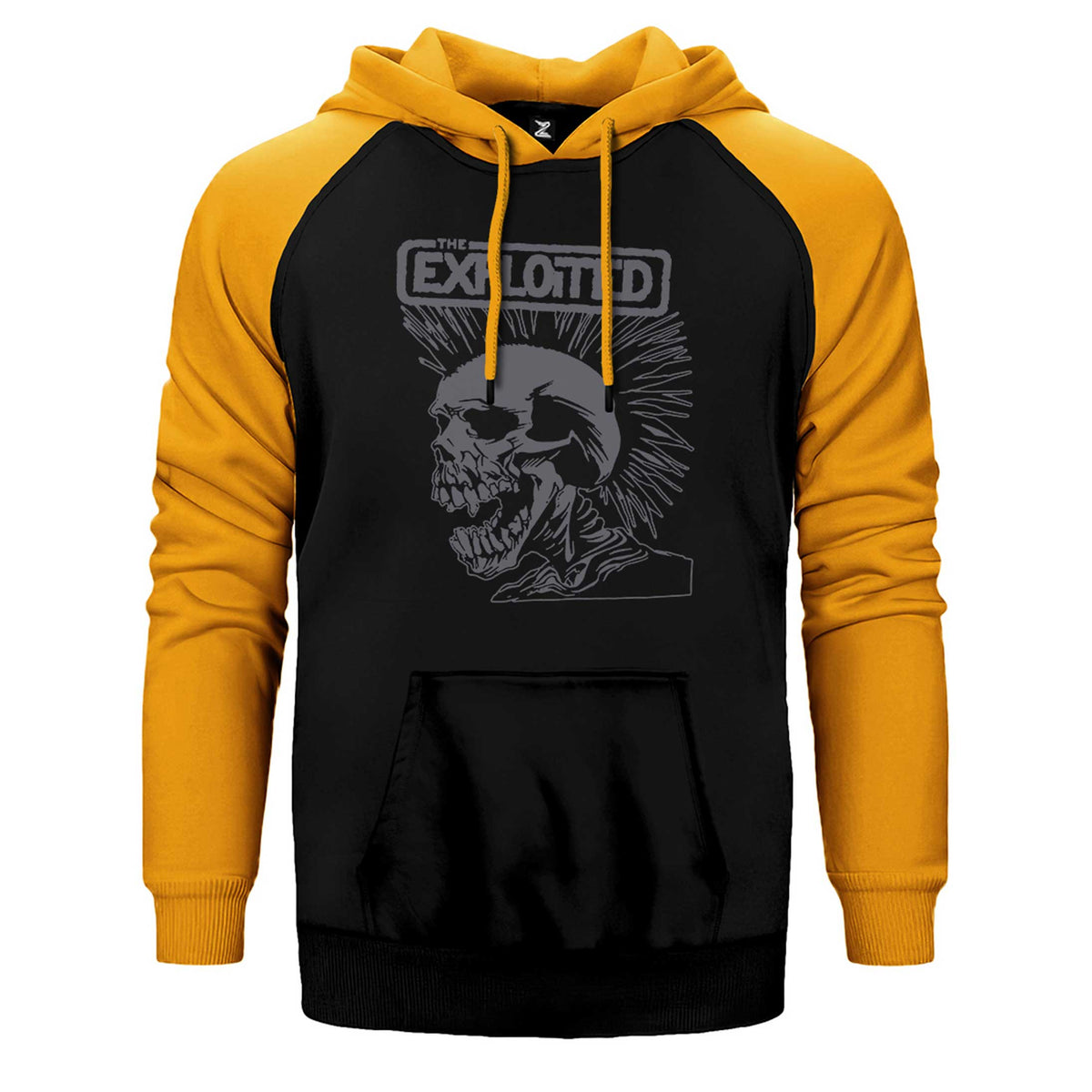 The Exploited Skull Çift Renk Reglan Kol Sweatshirt / Hoodie