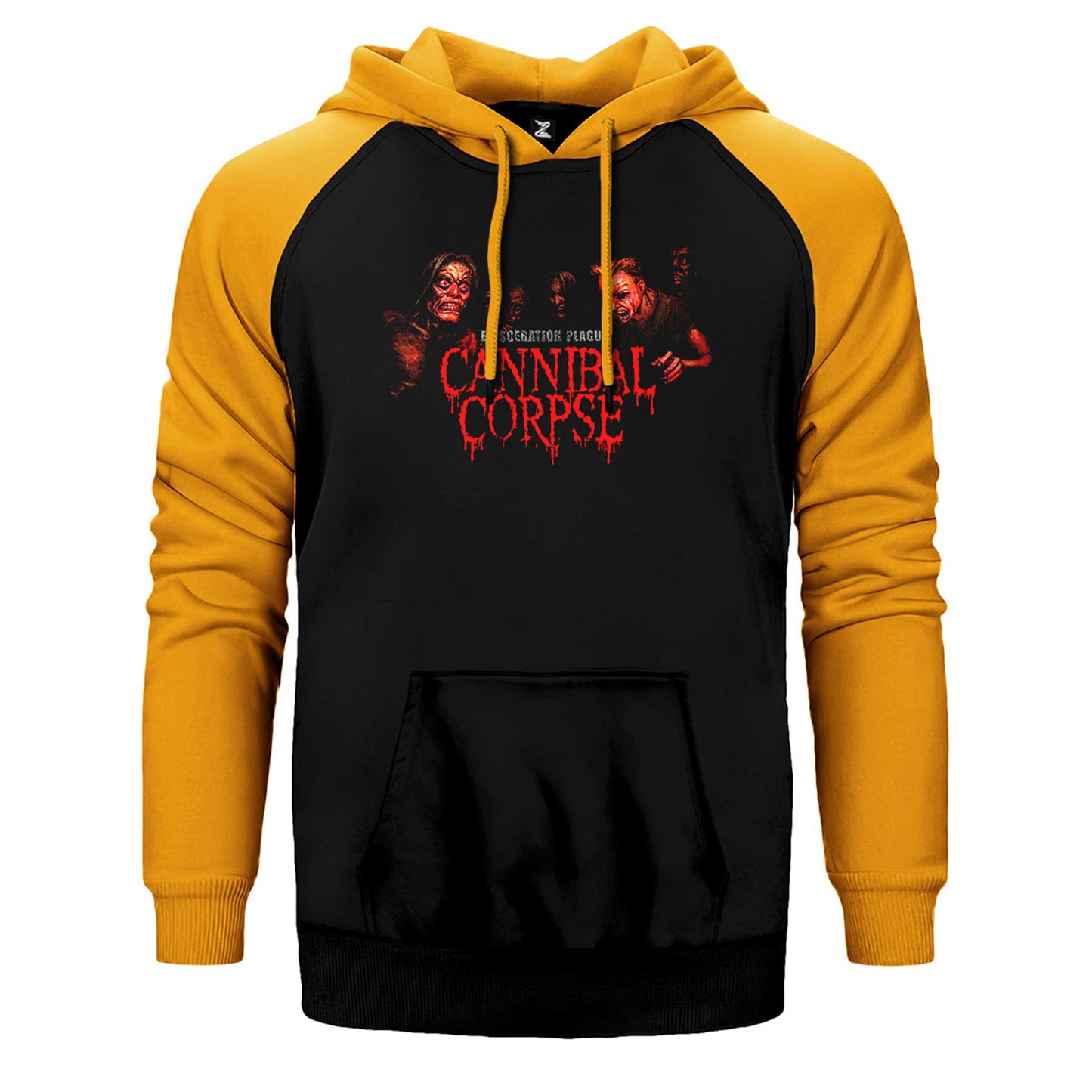 Cannibal Corpse Evisceration Plague Çift Renk Reglan Kol Sweatshirt / Hoodie