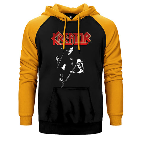 Kreator United in Hate Çift Renk Reglan Kol Sweatshirt / Hoodie