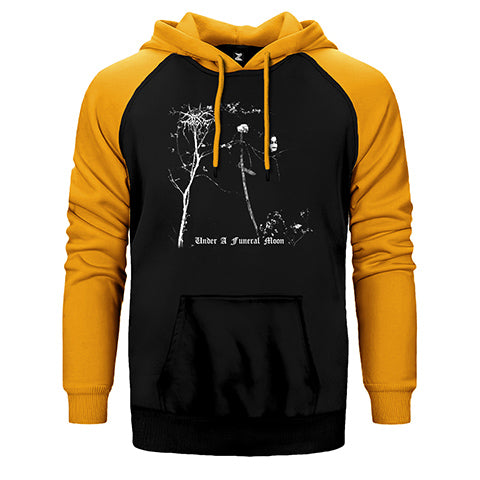 Darkthrone Under a Funeral Moon Çift Renk Reglan Kol Sweatshirt / Hoodie