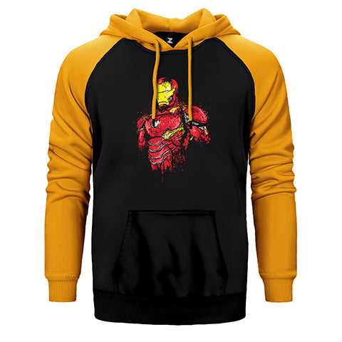 Ion Man Armor Çift Renk Reglan Kol Sweatshirt / Hoodie
