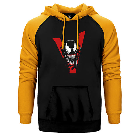 Venom V Çift Renk Reglan Kol Sweatshirt / Hoodie