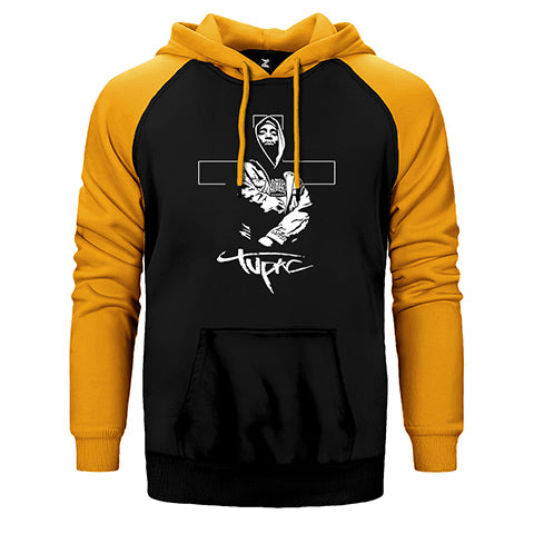 Tupac Angel Çift Renk Reglan Kol Sweatshirt / Hoodie