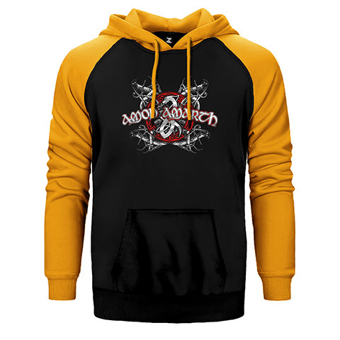 Amon Amarth Black and Red Çift Renk Reglan Kol Sweatshirt / Hoodie