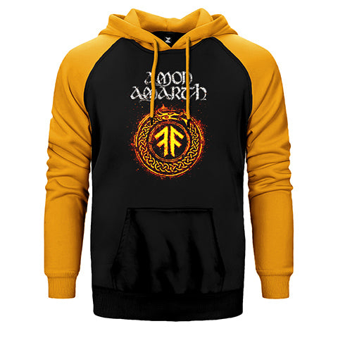 Amon Amarth Skull Çift Renk Reglan Kol Sweatshirt / Hoodie