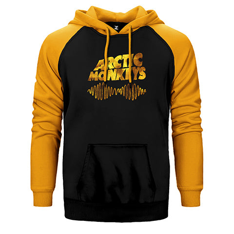 Arctic Monkeys Logo Wave Gold Çift Renk Reglan Kol Sweatshirt / Hoodie
