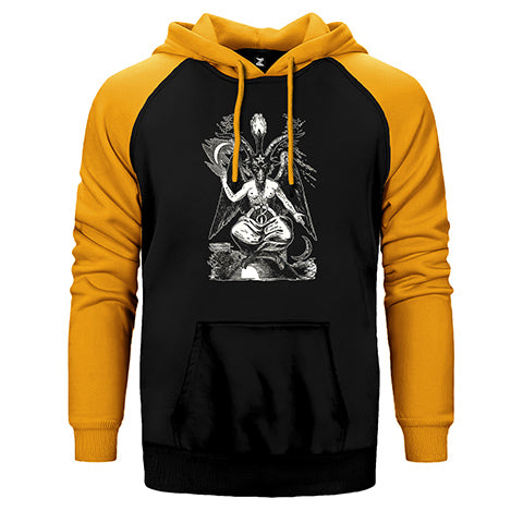 Baphomet Cliphas Levi Del Çift Renk Reglan Kol Sweatshirt / Hoodie