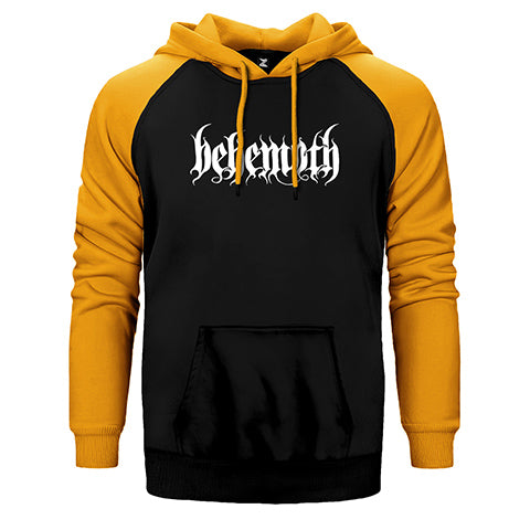 Behemoth Classic Logo Çift Renk Reglan Kol Sweatshirt / Hoodie