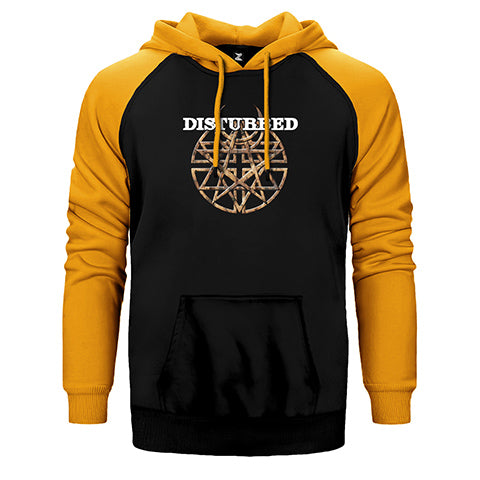 Disturbed Logo 2 Çift Renk Reglan Kol Sweatshirt / Hoodie
